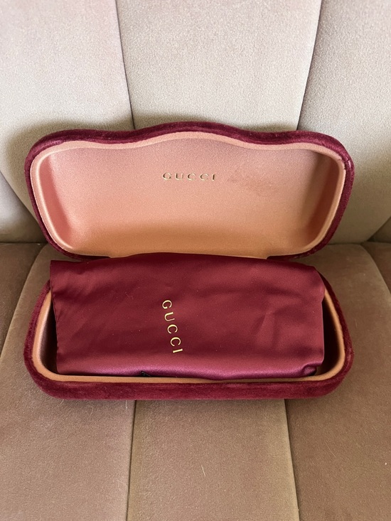 Gucci Black Square Sunglasses with Gold GG Medallion